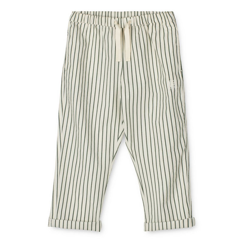 LIEWOOD Orlando garnfarvede poplinbukser med striber - Y/D stripes Garden green / Creme de la creme - Bukser