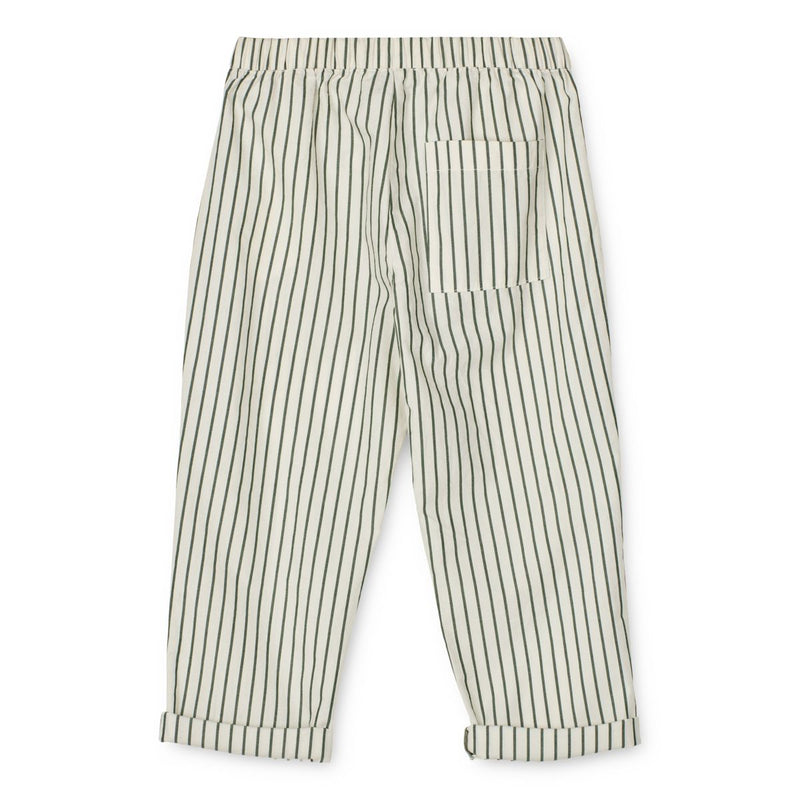 LIEWOOD Orlando garnfarvede poplinbukser med striber - Y/D stripes Garden green / Creme de la creme - Bukser