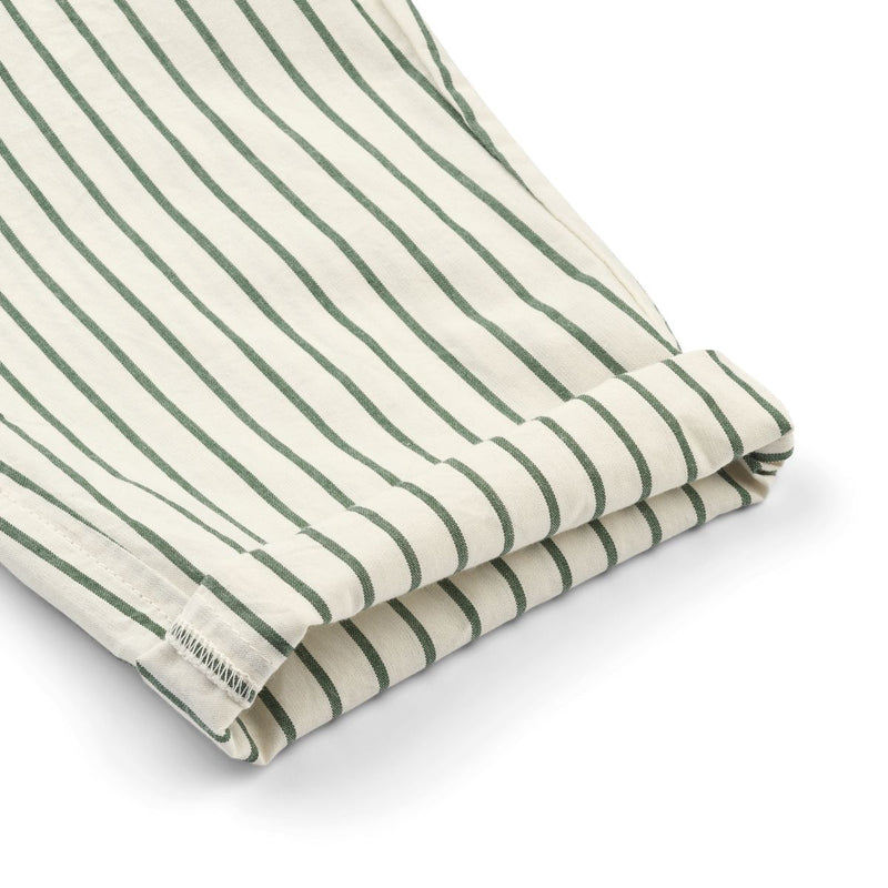 LIEWOOD Orlando garnfarvede poplinbukser med striber - Y/D stripes Garden green / Creme de la creme - Bukser