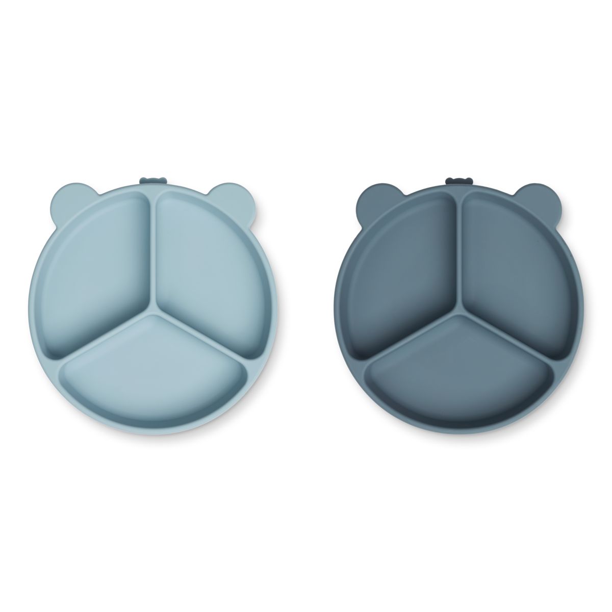LIEWOOD Stacy Skridsikker Tallerken 2-Pak - Sea blue / Whale blue - Tallerken