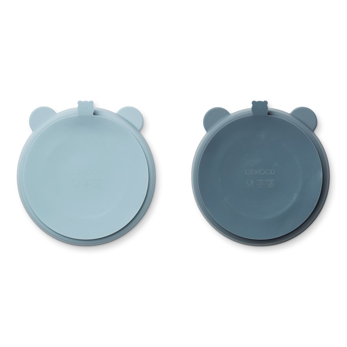 LIEWOOD Stacy Skridsikker Tallerken 2-Pak - Sea blue / Whale blue - Tallerken