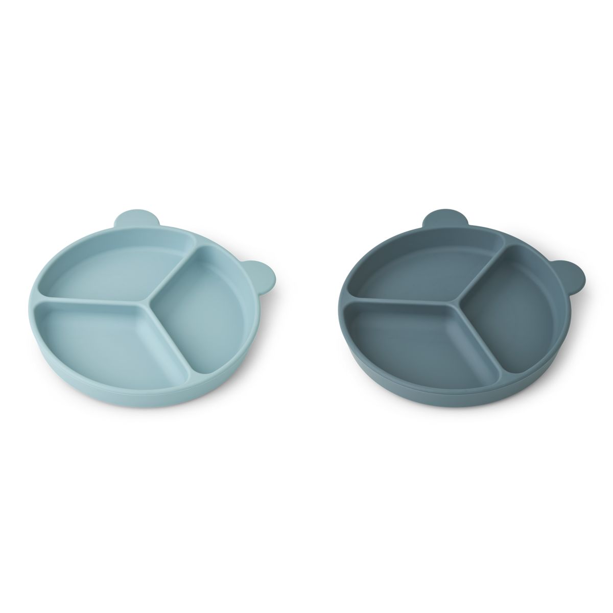 LIEWOOD Stacy Skridsikker Tallerken 2-Pak - Sea blue / Whale blue - Tallerken