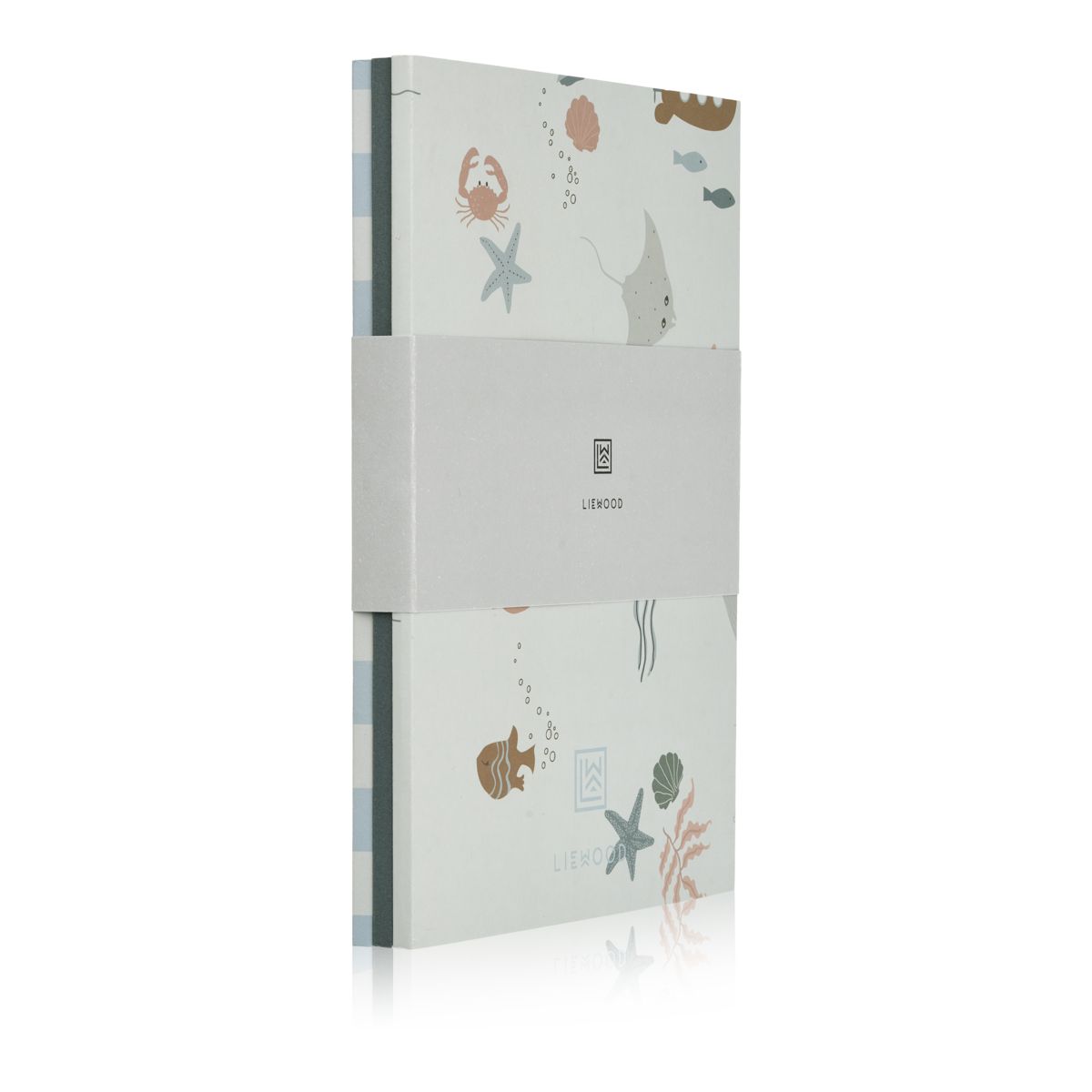 LIEWOOD Sidney notesbøger - Sea creature / Stripe mix - Notesbog