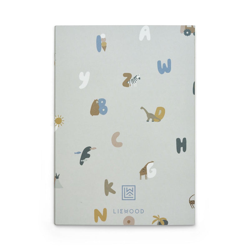 LIEWOOD Sidney notesbøger - Alphabet / Stripe mix - Notesbog