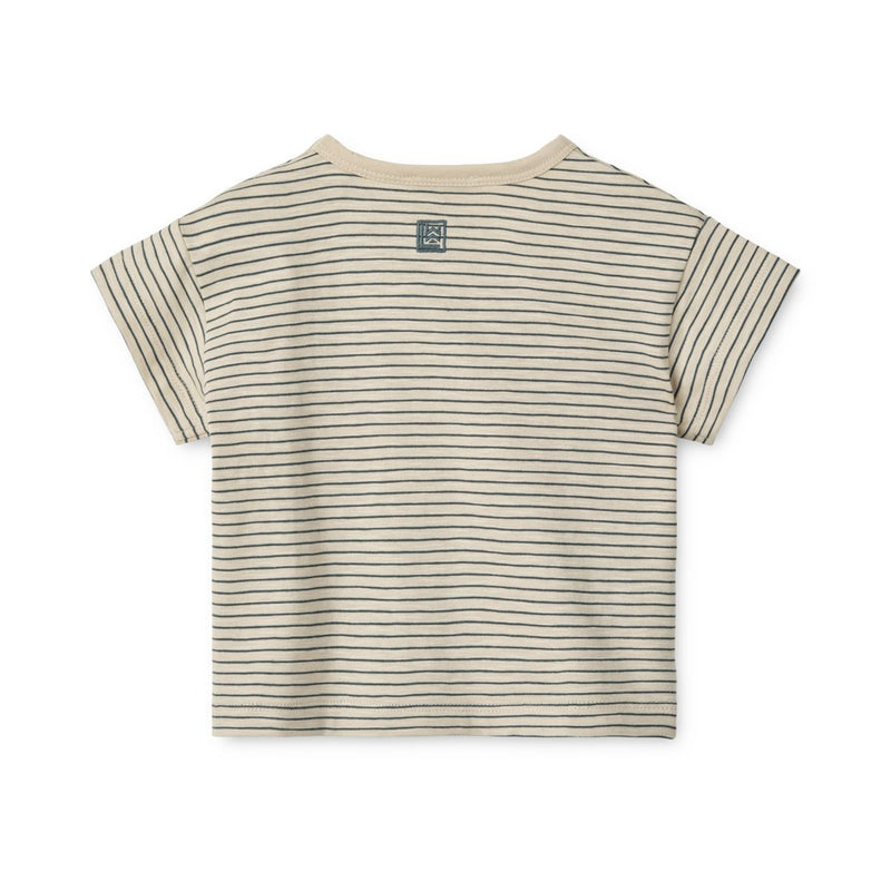 LIEWOOD Dodoma Stribet Baby-T-Shirt - Y/D stripes Whale blue / Sandy - T-shirt