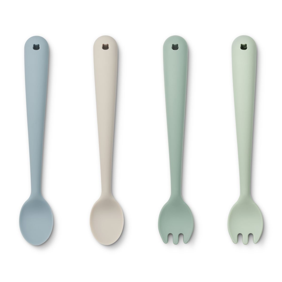 LIEWOOD Shea bestiksæt 4-pak - Dusty mint multi mix - Børneservice sæt