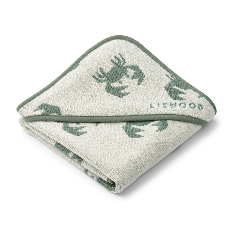 LIEWOOD Alba babyhåndklæde med hætte - Crab / Sandy - Håndklæder / Vaskeklude