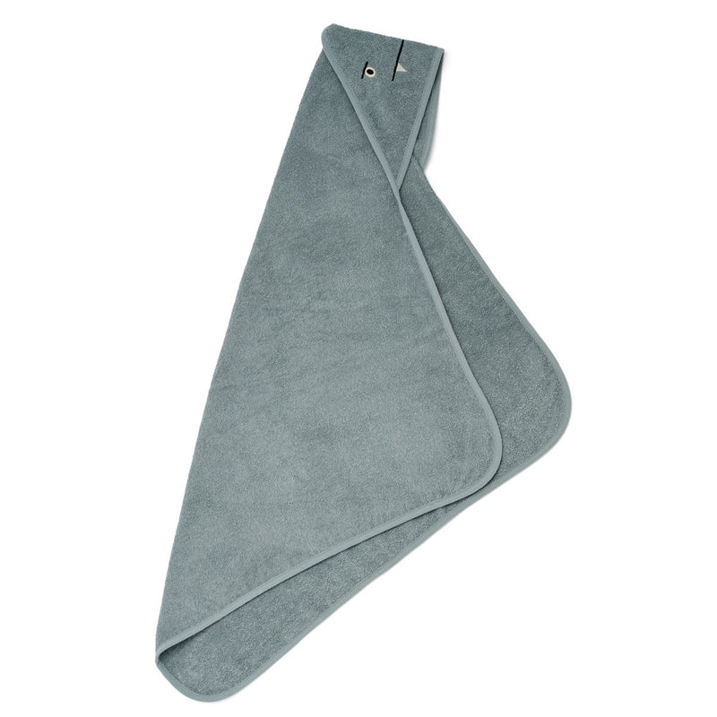 LIEWOOD Albert babyhåndklæde med hætte - Blue fog - Håndklæder / Vaskeklude