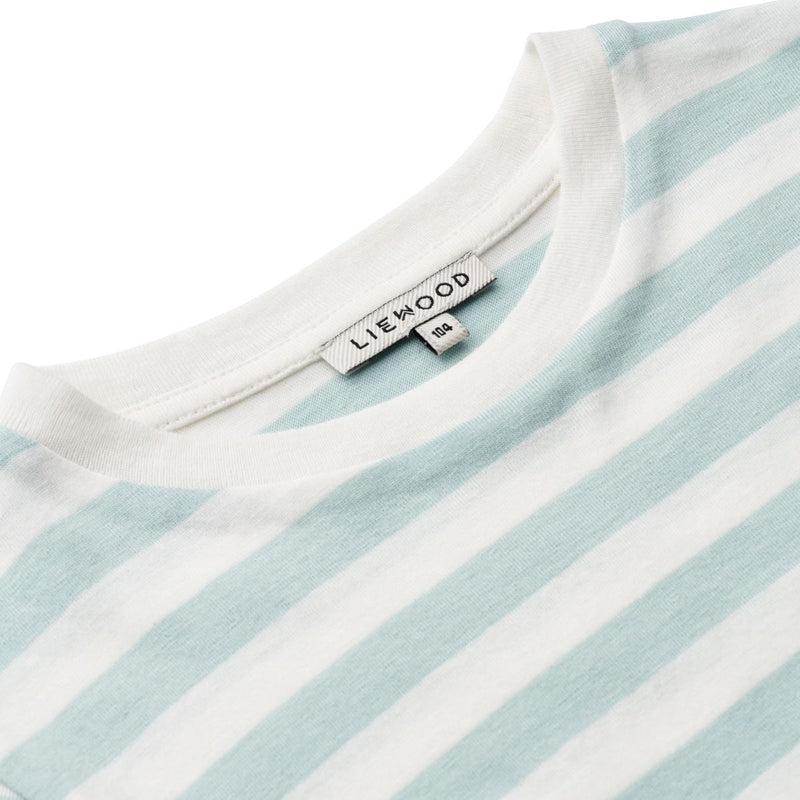 LIEWOOD Apia Y/D stribet T-shirt ss - Y/D stripe: Sea blue/white - T-shirt