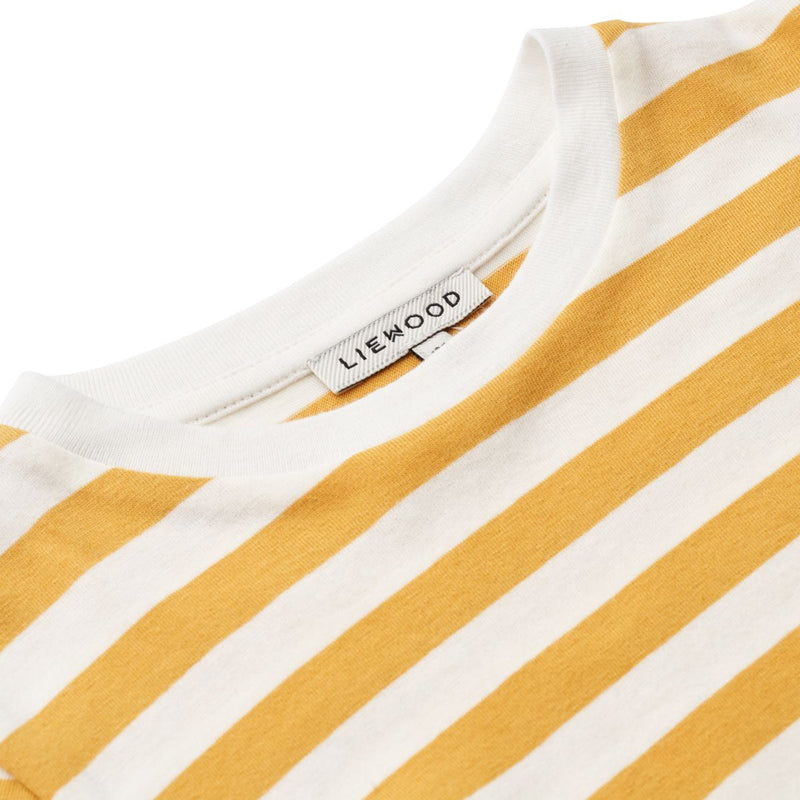 LIEWOOD Apia Y/D stribet T-shirt ls - Y/D stripes White / Yellow mellow - T-shirt