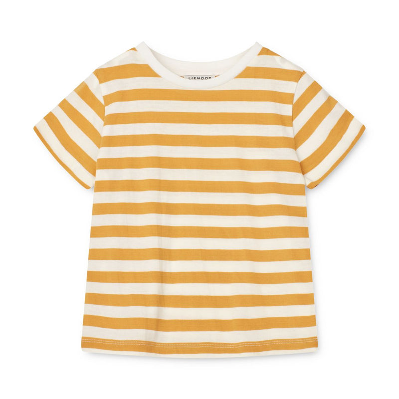 LIEWOOD Apia Y/D stribet T-shirt ss - Y/D stripes White / Yellow mellow - T-shirt