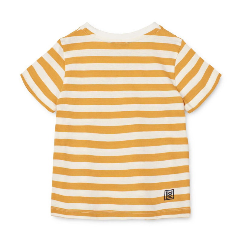 LIEWOOD Apia Y/D stribet T-shirt ss - Y/D stripes White / Yellow mellow - T-shirt