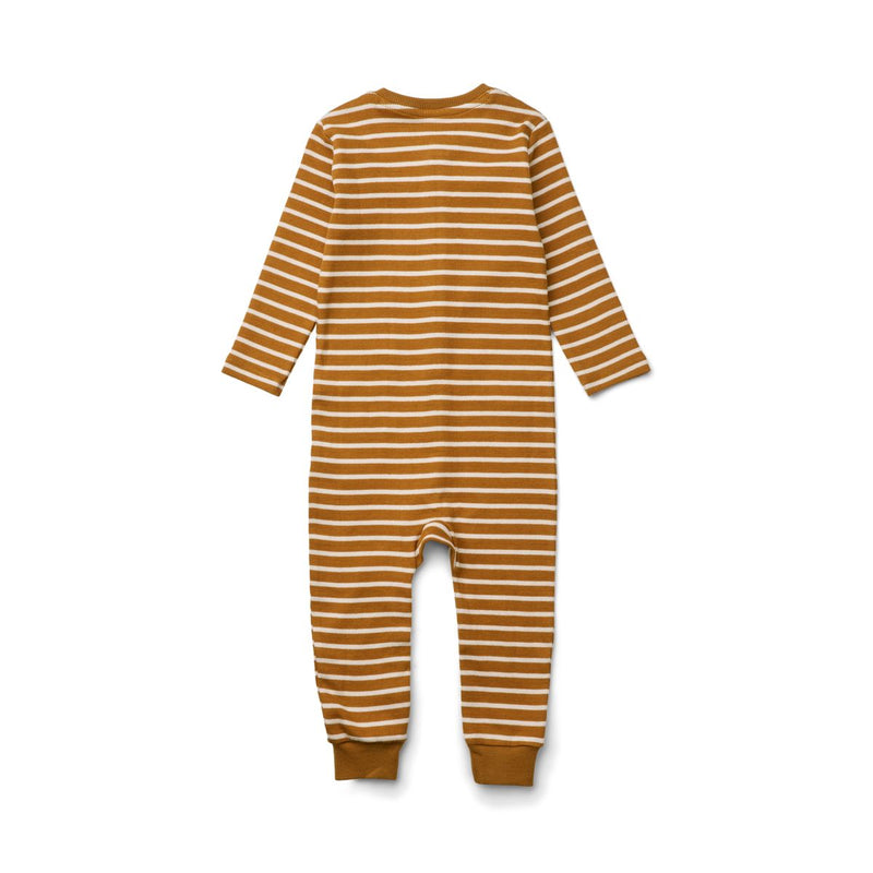 LIEWOOD Birk pyjamas jumpsuit - Y/D Stripe: Golden caramel / sandy - Pyjamas Jumpsuits