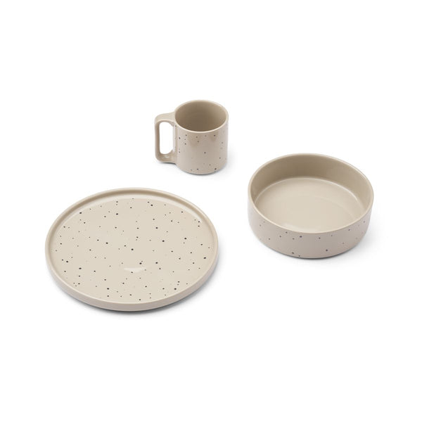 LIEWOOD Camren porcelænsstel - Splash dots / Mist - Børneservice sæt