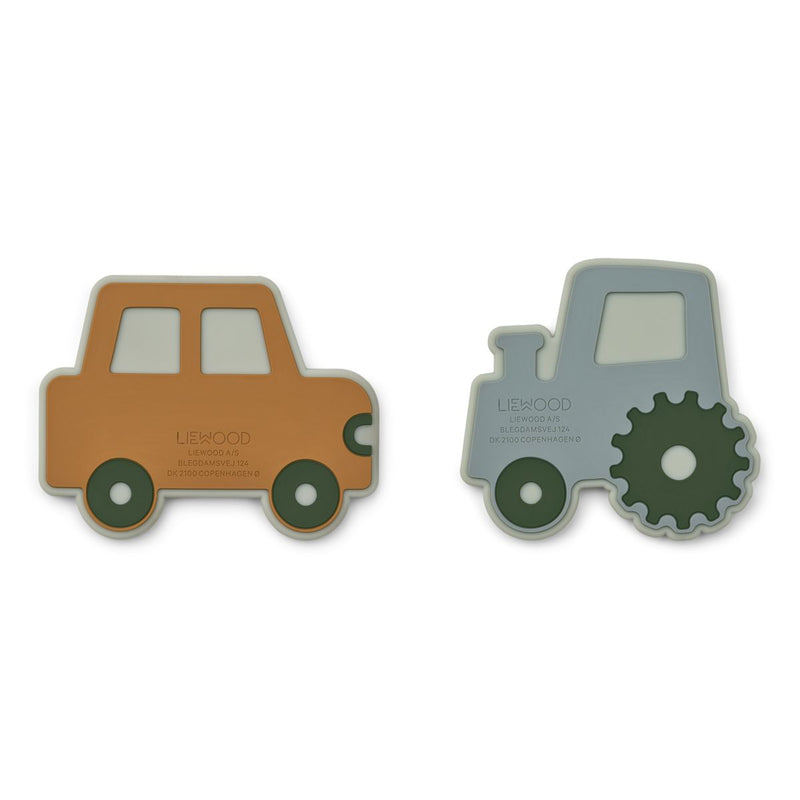 LIEWOOD Gia bidering 2-pak - Vehicles / Blue fog multi mix - Motorisk