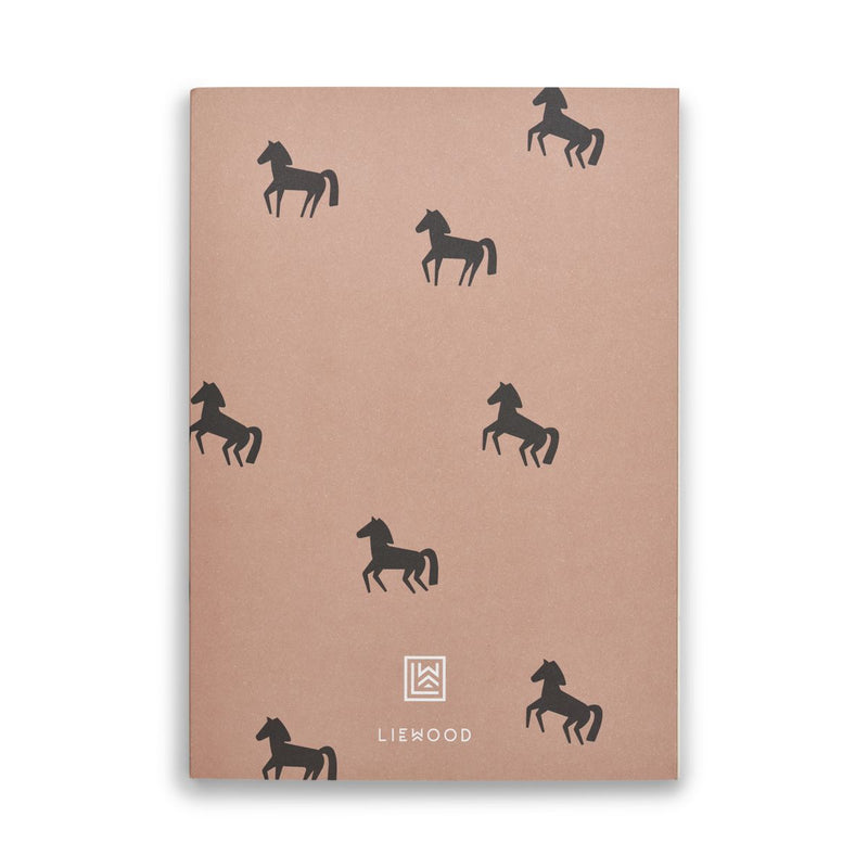 LIEWOOD Jae notesbog medium - Horses / Dark rosetta - Notesbog