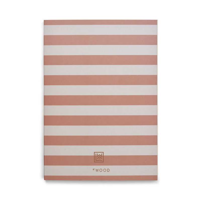 LIEWOOD Jae notesbog medium - Stripe Tuscany rose / Sandy - Notesbog