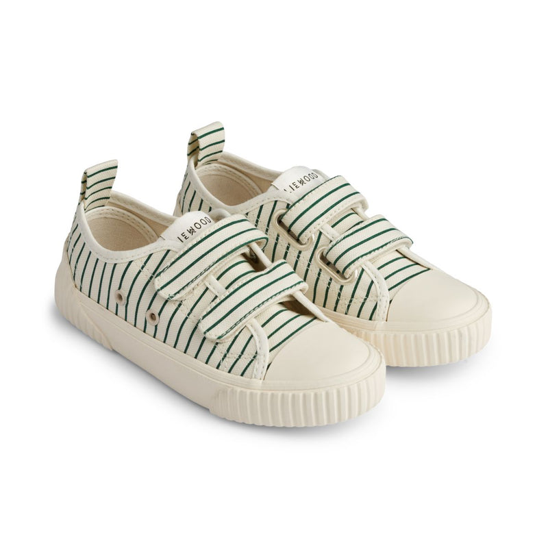LIEWOOD Kim kanvassko - Stripe Garden green / Creme de la creme - Sneakers
