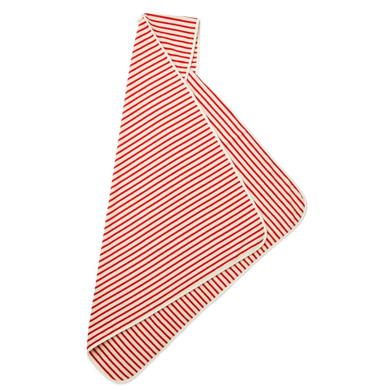 LIEWOOD Louie juniorhåndklæde med hætte - Y/D stripe: apple red / Creme de la creme - Håndklæder / Vaskeklude