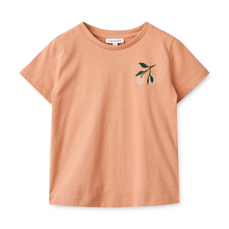 LIEWOOD Apia T-shirt med print ss - Peach / Tuscany rose - T-shirt