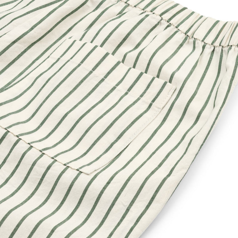 LIEWOOD Orlando garnfarvede poplinbukser med striber - Y/D stripes Garden green / Creme de la creme - Bukser
