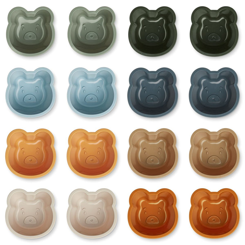 LIEWOOD Tilo cupcakeforme 16-pak - Mr bear / faune green multi mix - Bagning