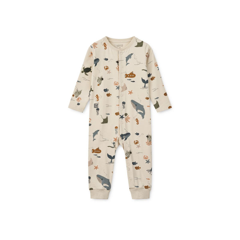 LIEWOOD Birk pyjamas jumpsuit - Sea creature / Sandy - Pyjamas Jumpsuits