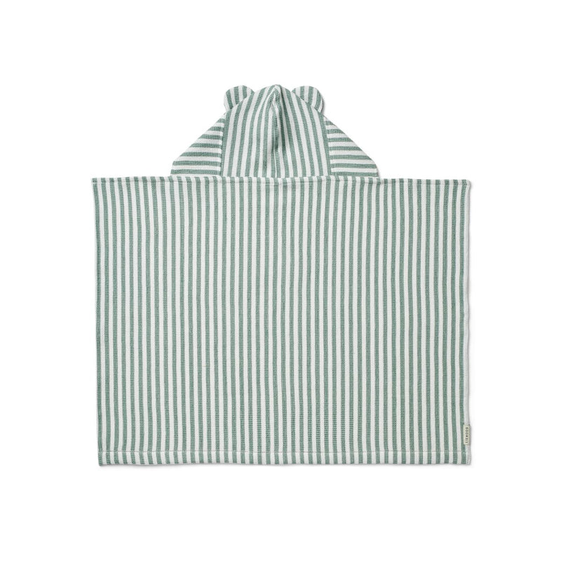 LIEWOOD Vilas vaflet babyhåndklæde med hætte - Y/D stripes Peppermint / White - Håndklæder / Vaskeklude