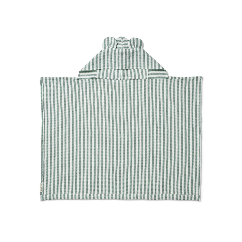 LIEWOOD Vilas vaflet babyhåndklæde med hætte - Y/D stripes Peppermint / White - Håndklæder / Vaskeklude