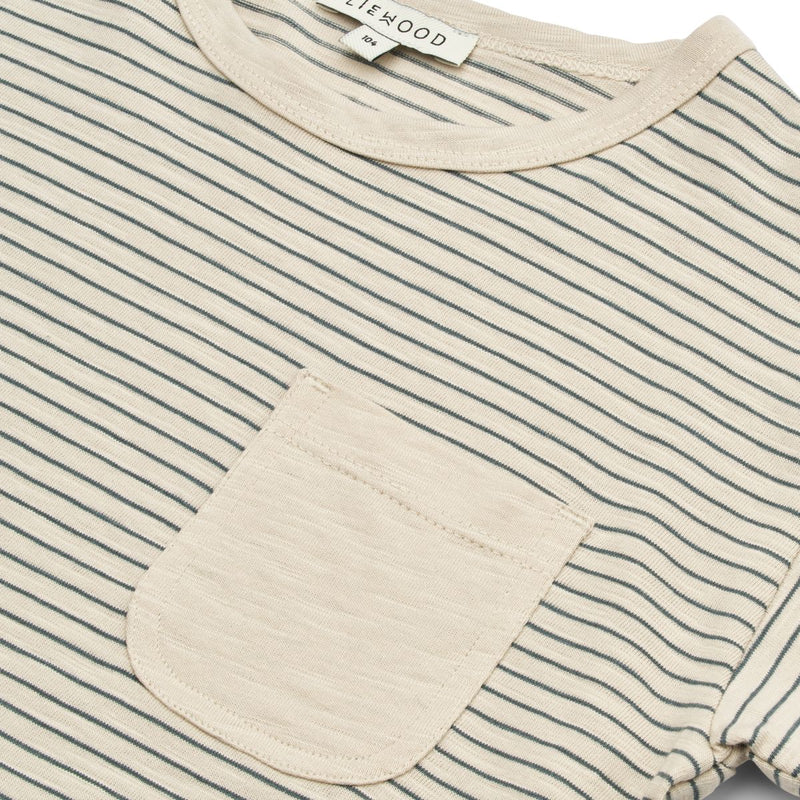 LIEWOOD Dodoma Stribet Jersey-T-Shirt - Y/D stripes Whale blue / Sandy - T-shirt