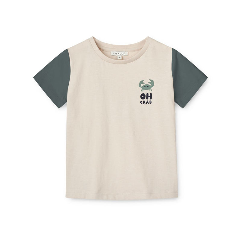 LIEWOOD Apia Baby-T-Shirt Med Print - Oh Crab / Sandy - T-shirt