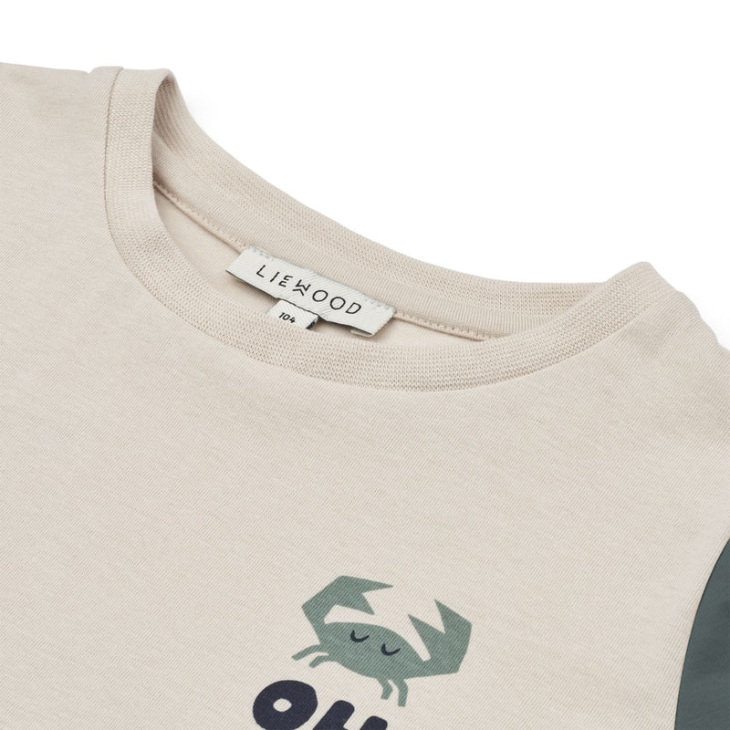 LIEWOOD Apia Baby-T-Shirt Med Print - Oh Crab / Sandy - T-shirt