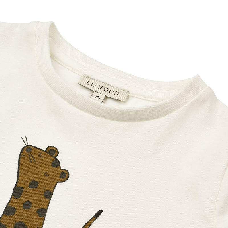 LIEWOOD Apia Baby-T-Shirt Med Print - Leopard / Crisp white - T-shirt